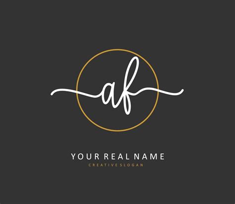 Af Initial Letter Handwriting And Signature Logo A Concept Handwriting