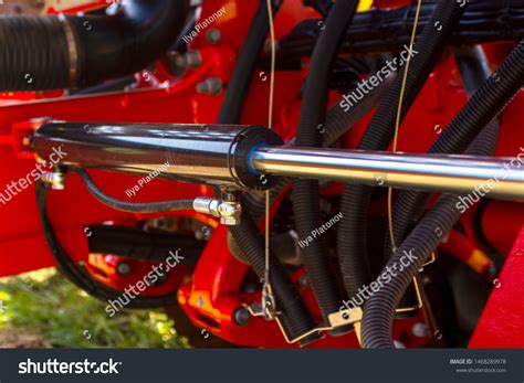 Hydraulic Piston System Bulldozers Tractors Excavators Stock Photo