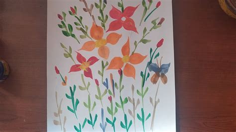 Flowers Garden Drawing Easy Poster Colour Drawing Flowers Vas Drawing