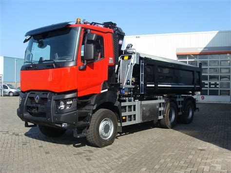 Renault K 480 13 Liter P6x6 Hmf Kraan Hyva 3 Zijdige Kipper Euro 6 Dreiseitenkipper Lkw