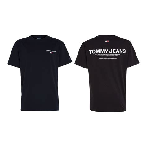 TOMMY HILFIGER KOSZULKA MĘSKA T SHIRT TJM CLASSIC LINEAR BACK CZARNA