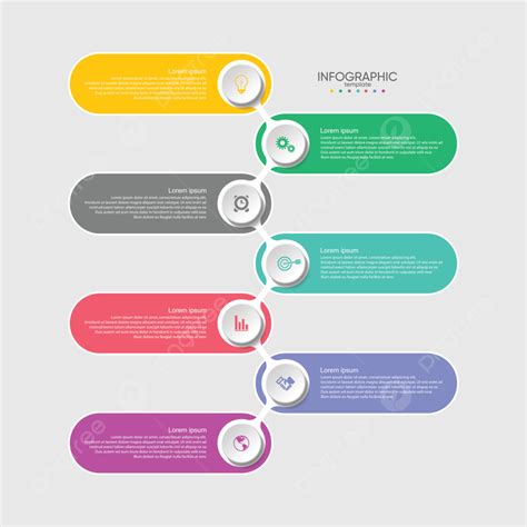 Infographic Template Circle Colorful With 7 Step Brochure Template