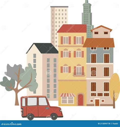 Clip Art of City Street Vector Stock Vector - Illustration of building ...