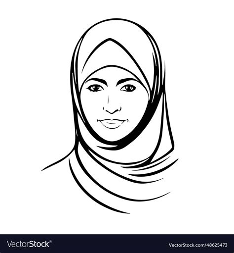 Incredible Lovely Art Muslim Woman Logo Royalty Free Vector