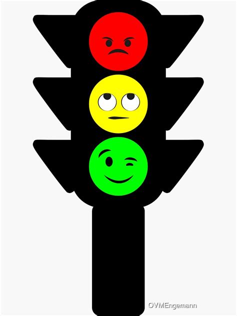 Happy Traffic Light Kids Motif Sticker For Sale By Ovmengemann