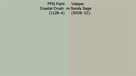 PPG Paint Coastal Crush 1129 4 Vs Valspar Sandy Sage 5008 1C Side