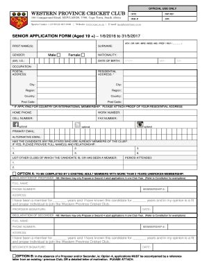 Fillable Online Senior Application Form Aged Wpcc Home Fax