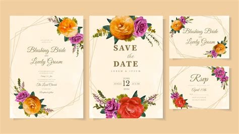 Einladung Zur Hochzeit Hochzeitseinladungskarte Blume Save The Date