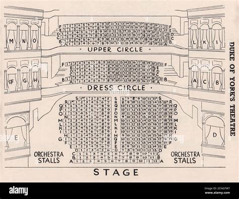 DUKE OF YORK'S THEATRE vintage seating plan. London West End 1937 old print Stock Photo - Alamy