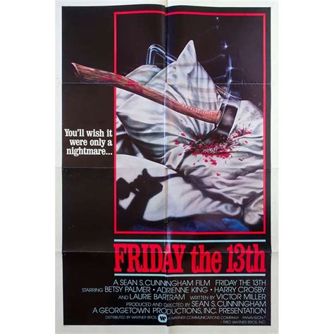 Friday THE 13TH US Movie Poster 39x55 in. Int'l