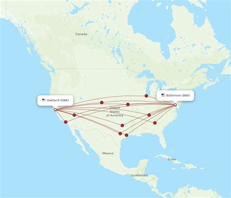 All Flight Routes From Oakland To Baltimore Oak To Bwi Flight Routes