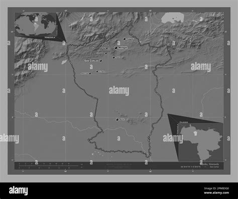 Cojedes Estado De Venezuela Mapa De Elevaci N De Dos Niveles Con