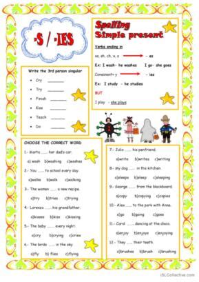 118 3rd Person Singular English ESL Worksheets Pdf Doc