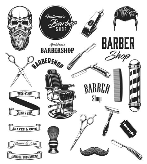 Salon De Coiffure Ic Nes Moustache Et Barbe Coiffeur Outils