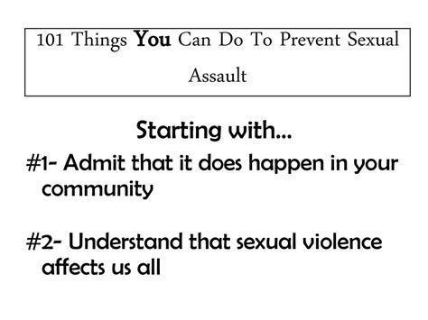 101 Things You Can Do To Prevent Sexual Assault Ppt Download