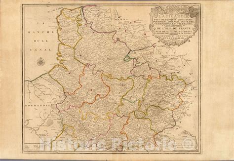 Historic Map : France, Picardie, FranceLa Picardie subdivisee en Pais ...