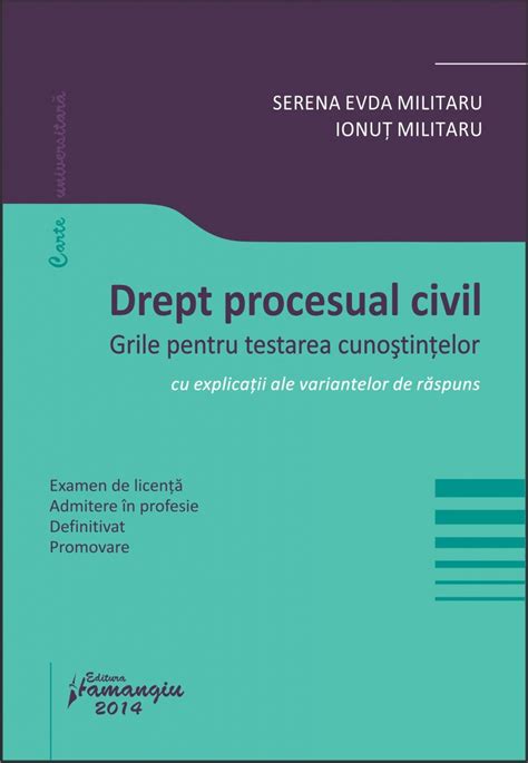 Drept Procesual Civil Grile Pentru Testarea Cunostintelor Editura