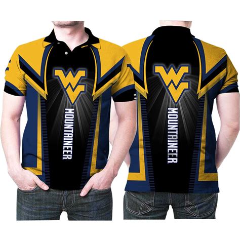 West Virginia Mountaineers Ncaa Bright Logo 3d All Over Print Polo