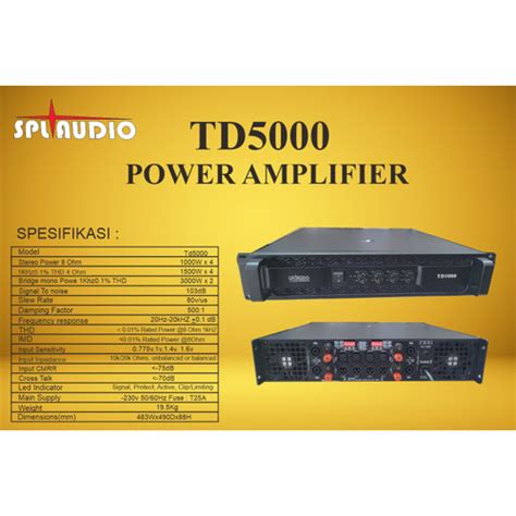 Jual Power Amplifier 4 Channel SPL AUDIO TD5000 Kota Bandung