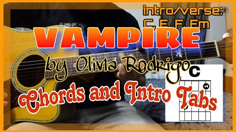 Vampire By Olivia Rodrigo Chords Guitar Tutorial With Tabs Youtube