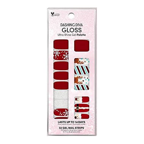 Dashing Diva Gloss Holiday Nail Strips Santa S Helper UV Free Chip