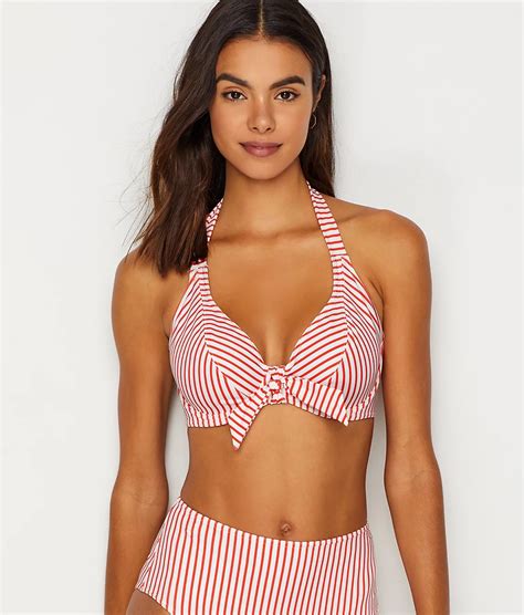 Freya Flame Totally Stripe Halter Bikini Swim Top Us E Uk Dd