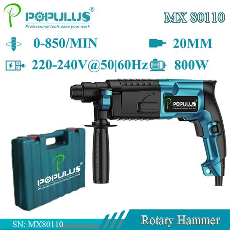 Populus New Arrival Industrial Quality Rotary Hammer Power Tools 800w Electric Hammer For