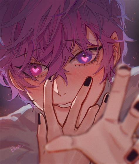 Uki Violeta Noctyx Anime Purple Hair Cute Anime Guys Character Art