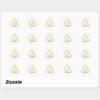 Gold Festive Ganesh Indian God Classic Round Sticker Zazzle