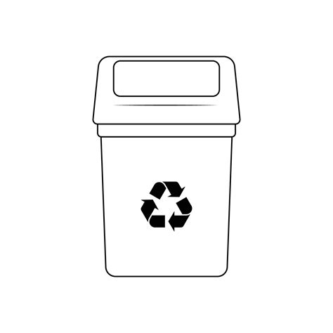 Recycle Bin Outline Icon Illustration On White Background 11509565