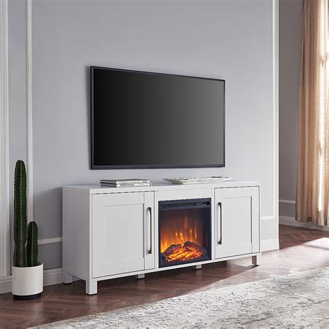 Best Buy Camdenandwells Chabot Log Fireplace Tv Stand For Tvs Up To 65 White Tv1431