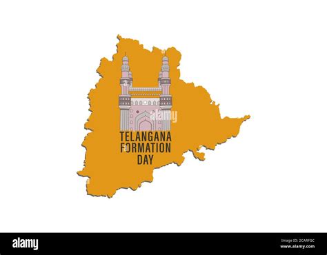 Vector Illustration of Telangana Formation day June 2nd with map on ...