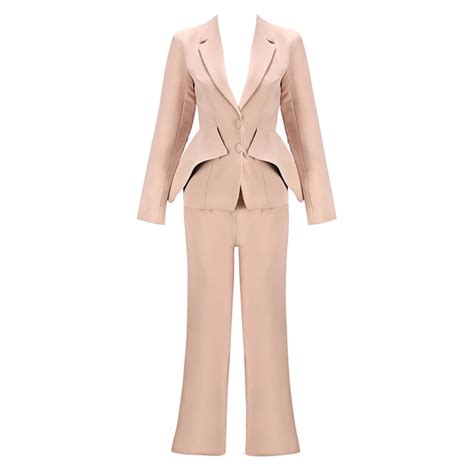 High Street New Fashion Designer Runway Suit Set Women S Long