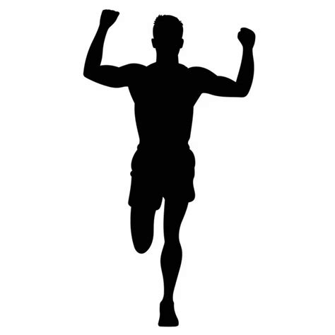 Male Runner Silhouette Man Runner Black Icon White Background Stock ...