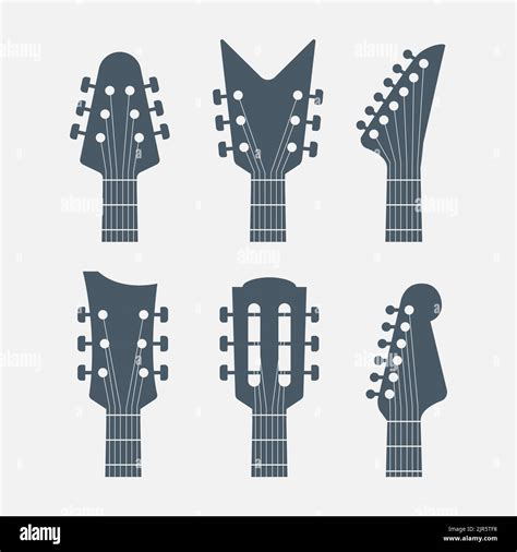 Guitars Headstock Vector Electric Neck Abstract Icon Guitar Head