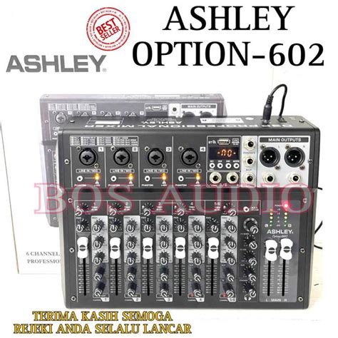 Mixer Audio Ashley Optipn Usb Bluetooth Original Mixing Channel