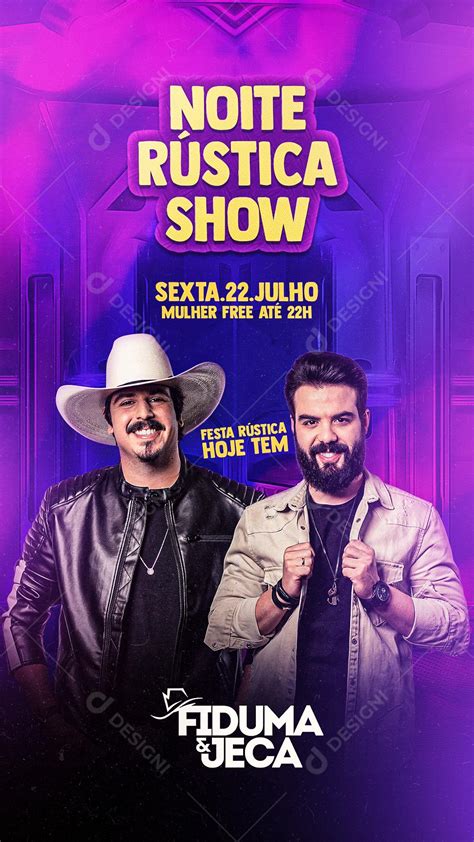 Flyer Story Noite R Stica Show Fiduma E Jeca Social Media Psd Edit Vel