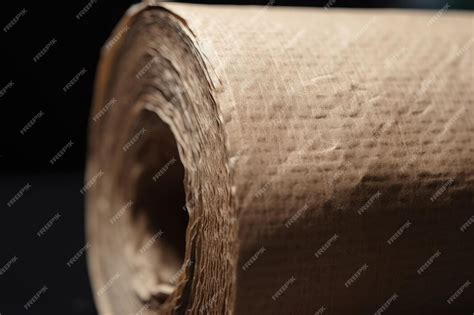 Primer Plano De Un Rollo De Papel Higiénico Vacío Con Fibras Y Textura De Cartón Visible Foto