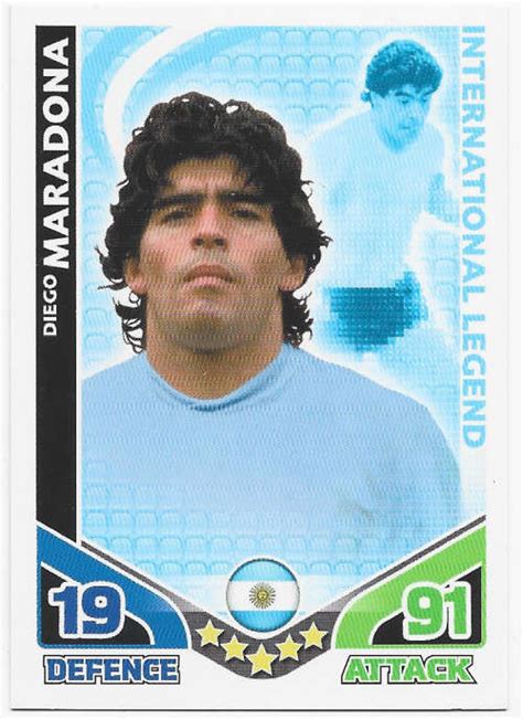 Trading Cards Diego Maradona Arg Topps `match Attax World Cup