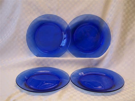 Vintage Cobalt Blue Glass Dinnerware Set