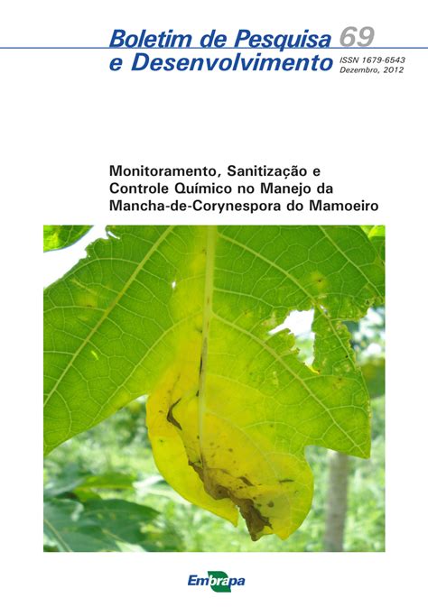 Pdf Monitoramento Sanitiza O E Controle Qu Mico No Manejo Da Mancha