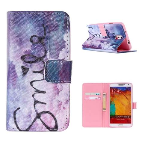 Leathlux Housse Tui Coque Pour Samsung Galaxy Note Iii Nuages