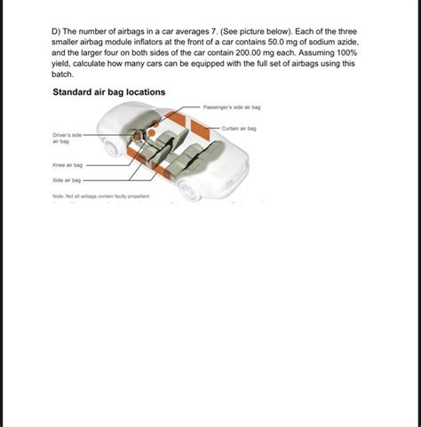 Solved 1 Sodium Azide The Explosive Airbag Propellant Is