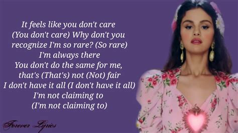 Selena Gomez -Rare (Lyrics) - YouTube