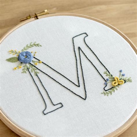 Floral Letter Embroidery Pattern Free This Fun Design Of All 26 Letters