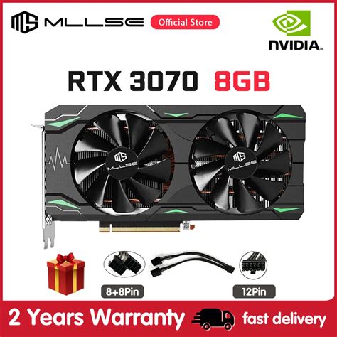 Mllse Placa Gráfica Rtx 3070 8gb Nvidia Gpu 12pin Gddr6 256bit Hdmi 1 Dp 3 Pci E 40x16 Rtx