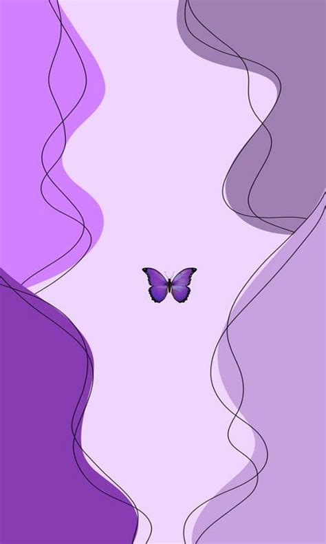 A Purple And White Background With A Butterfly Flying In The Air Over