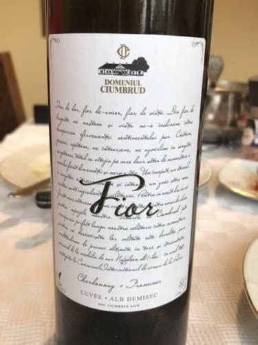 Domeniul Ciumbrud Fior Chardonnay Traminer Cuvée Alb Demisec Vivino US