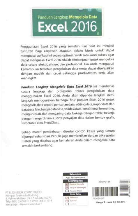 Buku Panduan Lengkap Mengelola Data Excel 2016 Bukukita