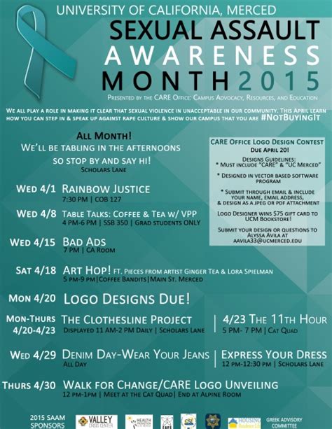 April Events Dedicated To Sexual Assault Awareness Uc Merced